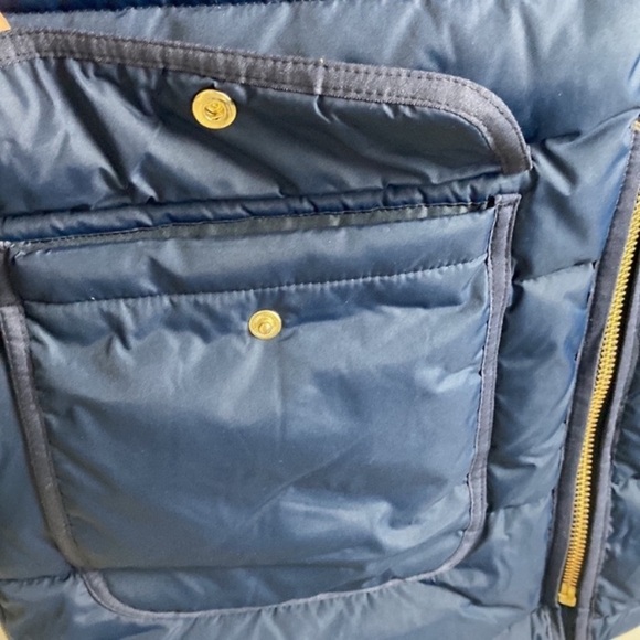 J Crew Factory Vail Puffer Coat with Hood Navy Blue Size LP - Picture 5 of 14